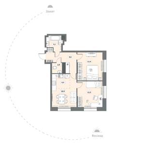 2-к квартира, вторичка, 56м2, 2/15 этаж