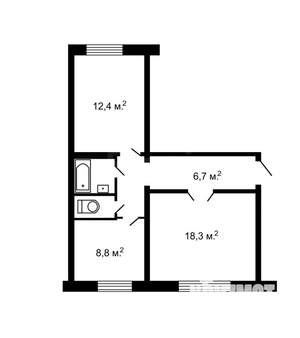 2-к квартира, вторичка, 49м2, 1/5 этаж