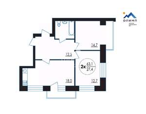 2-к квартира, вторичка, 102м2, 2/9 этаж