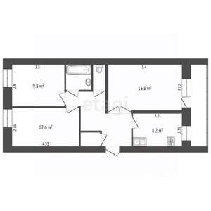 3-к квартира, вторичка, 64м2, 2/3 этаж