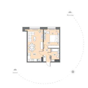 1-к квартира, сданный дом, 50м2, 5/9 этаж