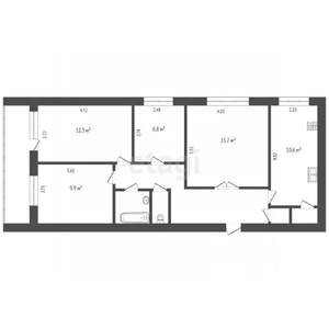 4-к квартира, вторичка, 72м2, 10/12 этаж