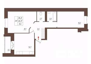 2-к квартира, строящийся дом, 65м2, 1/3 этаж