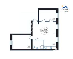 3-к квартира, вторичка, 69м2, 5/5 этаж