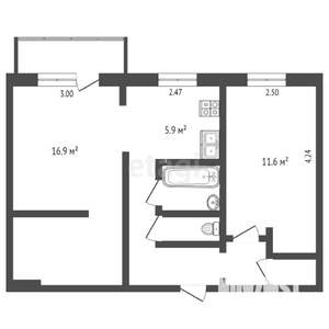 2-к квартира, вторичка, 45м2, 2/5 этаж