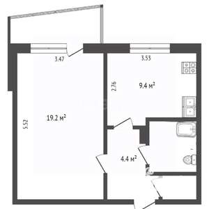 1-к квартира, вторичка, 38м2, 9/9 этаж