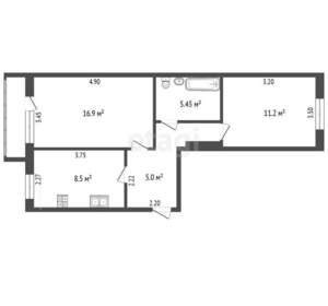 2-к квартира, вторичка, 50м2, 5/9 этаж
