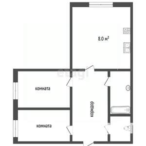 2-к квартира, вторичка, 62м2, 2/2 этаж