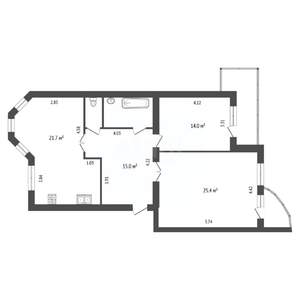 3-к квартира, вторичка, 84м2, 4/5 этаж
