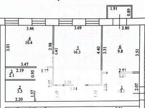 2-к квартира, вторичка, 56м2, 2/2 этаж