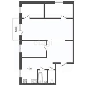 4-к квартира, вторичка, 59м2, 4/5 этаж