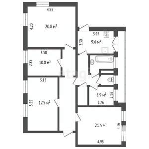 3-к квартира, вторичка, 48м2, 5/5 этаж