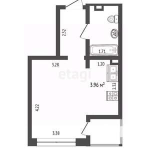 Студия квартира, вторичка, 27м2, 2/16 этаж