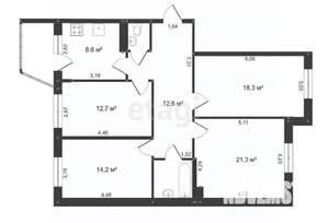 4-к квартира, вторичка, 92м2, 4/10 этаж