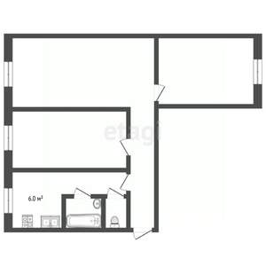 3-к квартира, вторичка, 59м2, 1/5 этаж