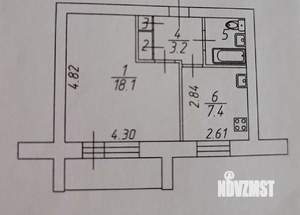 1-к квартира, вторичка, 32м2, 5/5 этаж