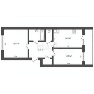 2-к квартира, вторичка, 62м2, 4/6 этаж