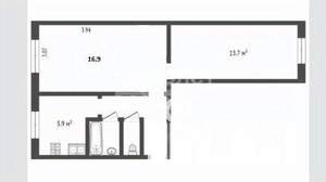 2-к квартира, вторичка, 45м2, 1/5 этаж