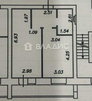 1-к квартира, вторичка, 44м2, 3/9 этаж