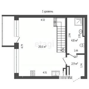 2-к квартира, вторичка, 52м2, 5/5 этаж