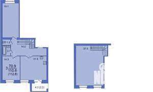 3-к квартира, строящийся дом, 110м2, 10/10 этаж