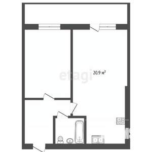 1-к квартира, вторичка, 45м2, 4/12 этаж