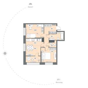 2-к квартира, вторичка, 61м2, 8/15 этаж