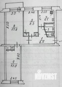 3-к квартира, вторичка, 57м2, 5/5 этаж