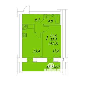 1-к квартира, строящийся дом, 42м2, 1/10 этаж