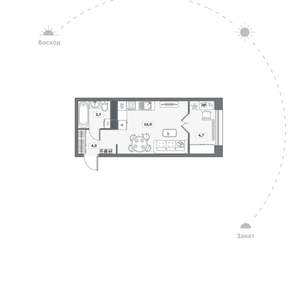 Студия квартира, сданный дом, 28м2, 8/9 этаж