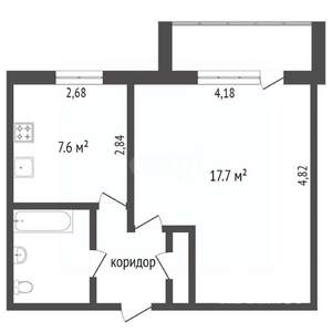1-к квартира, вторичка, 33м2, 5/5 этаж