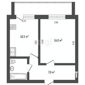 1-к квартира, вторичка, 37м2, 12/12 этаж