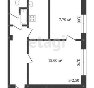 2-к квартира, вторичка, 36м2, 2/2 этаж