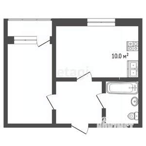 1-к квартира, вторичка, 45м2, 2/12 этаж