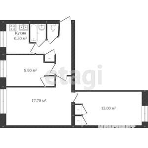 3-к квартира, вторичка, 61м2, 4/5 этаж