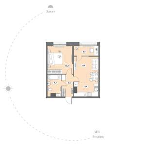 1-к квартира, вторичка, 47м2, 8/15 этаж