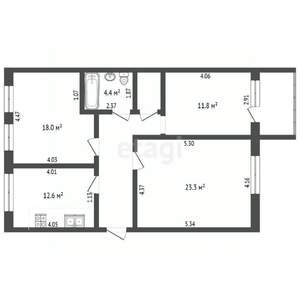 3-к квартира, вторичка, 83м2, 1/5 этаж