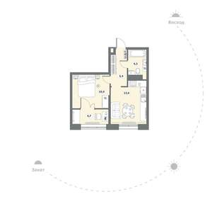 1-к квартира, вторичка, 38м2, 6/15 этаж