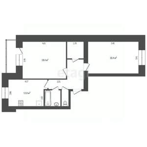 2-к квартира, вторичка, 64м2, 3/10 этаж