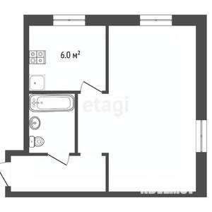 1-к квартира, вторичка, 31м2, 1/5 этаж