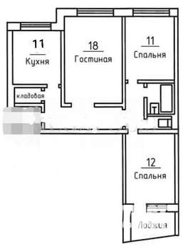 3-к квартира, вторичка, 69м2, 2/5 этаж