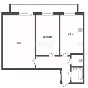 2-к квартира, вторичка, 43м2, 2/5 этаж