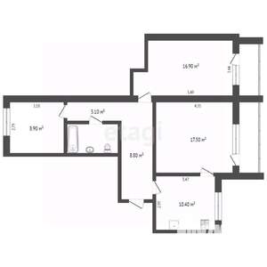 3-к квартира, вторичка, 69м2, 7/7 этаж