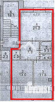 2-к квартира, вторичка, 61м2, 5/6 этаж