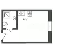 Студия квартира, вторичка, 17м2, 1/5 этаж