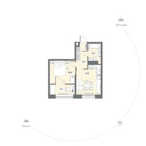 1-к квартира, вторичка, 38м2, 6/15 этаж
