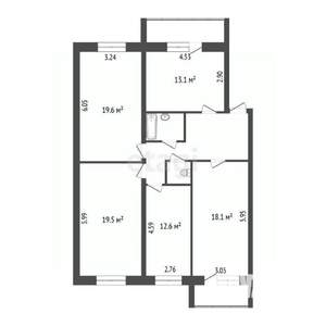 4-к квартира, вторичка, 106м2, 4/5 этаж