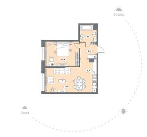 1-к квартира, вторичка, 52м2, 5/15 этаж