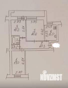 3-к квартира, вторичка, 62м2, 6/9 этаж
