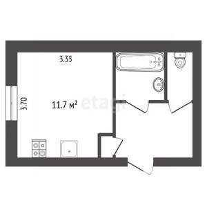 1-к квартира, вторичка, 40м2, 1/5 этаж